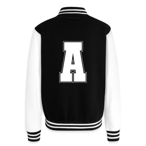 White Letter A – Varsity Alphabet Monogram - Unisex College Sweat Jacket