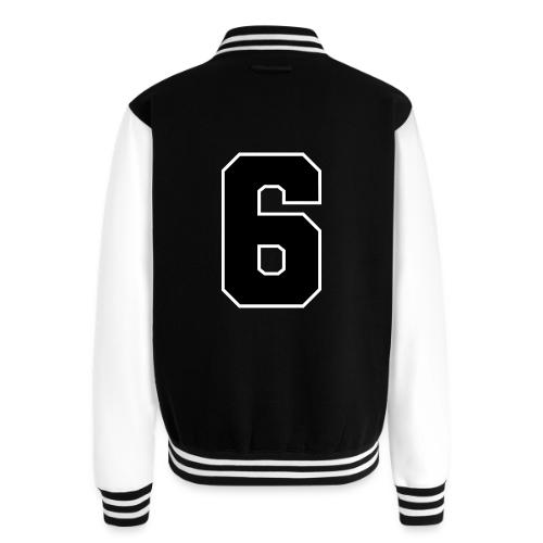 Varsity Number 6 Sports Font - Unisex College Sweat Jacket
