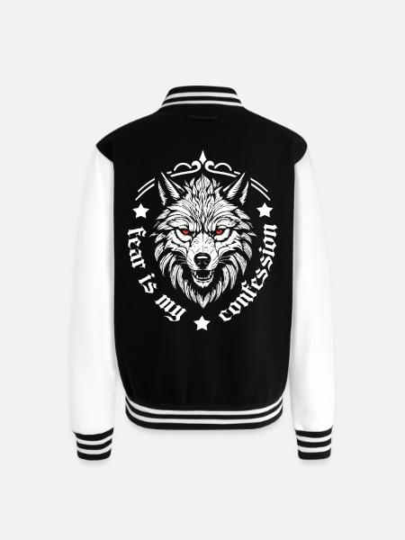 Fear - Unisex College Sweat Jacket - black/white