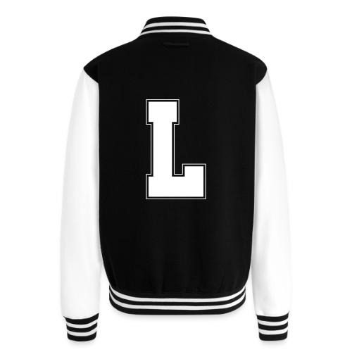 White Letter L – Varsity Alphabet Monogram - Unisex College Sweat Jacket