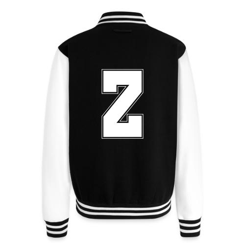 White Letter Z – Varsity Alphabet Monogram - Unisex College Sweat Jacket