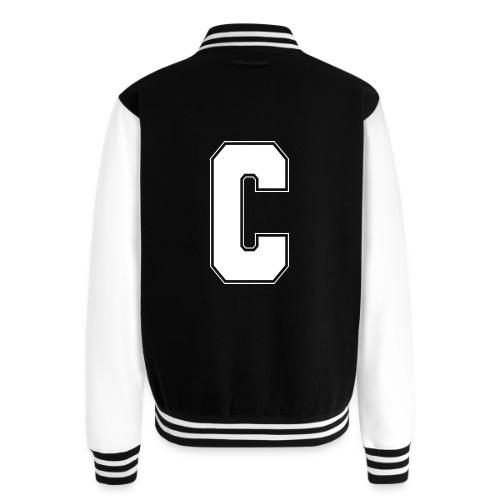 White Letter C – Varsity Alphabet Monogram - Unisex College Sweat Jacket