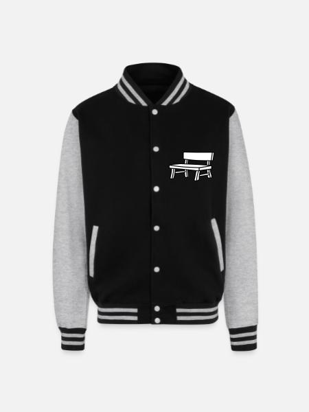 bench lineart - Unisex College Sweat Jacket - black/heather grey