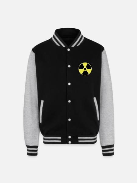 radioactive - Unisex College Sweat Jacket - black/heather grey