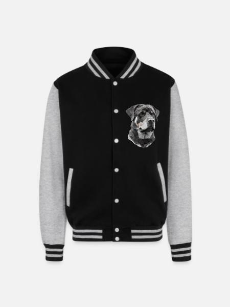 Polygonal rottweiler - Unisex College Sweat Jacket - black/heather grey