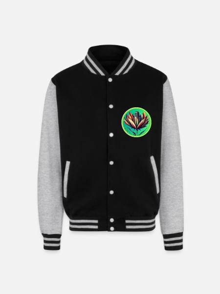 Blooming Microphone - Unisex College Sweat Jacket - black/heather grey