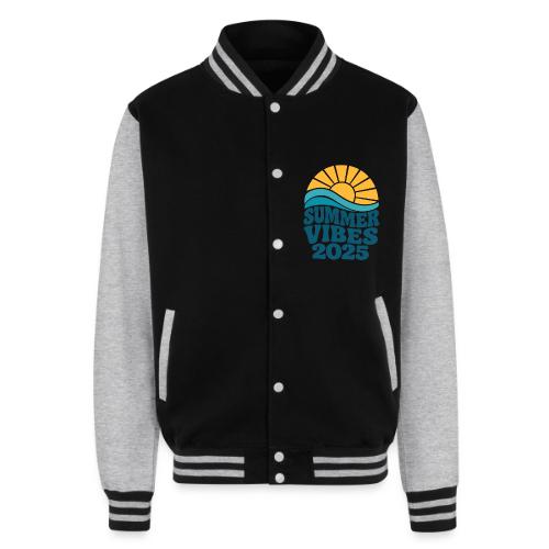 Summer Vibes 2025 Retro Sunset T-Shirt | Fun Beach - Unisex College Sweat Jacket