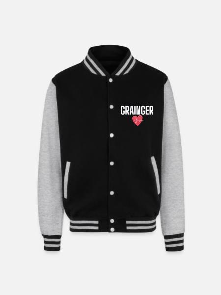 logo grainger - Unisex College Sweat Jacket - black/heather grey