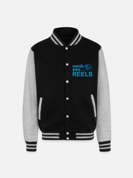 Meals on REELS - Unisex College Sweat Jacket - black/heather grey