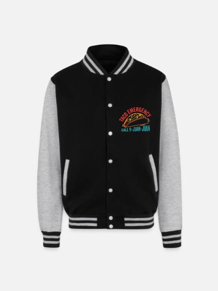 Taco Emergency Call 9-Juan-Juan Funny - Unisex College Sweat Jacket - black/heather grey