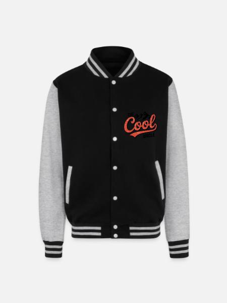 The cool uncle - Unisex College Sweat Jacket - black/heather grey