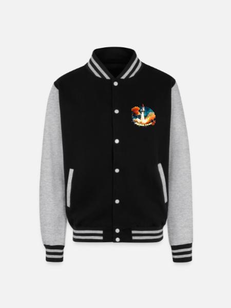 Rocket Away - Unisex College Sweat Jacket - black/heather grey