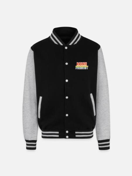 Radiate Positivity - Unisex College Sweat Jacket - black/heather grey