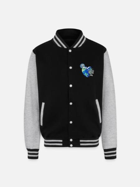 Happy Earth Day - Unisex College Sweat Jacket - black/heather grey