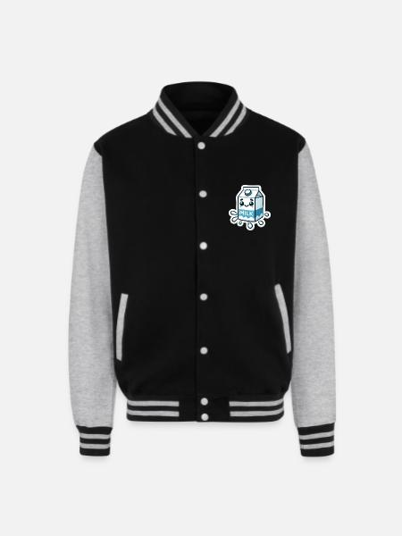 Adorable Milk Carton - Unisex College Sweat Jacket - black/heather grey