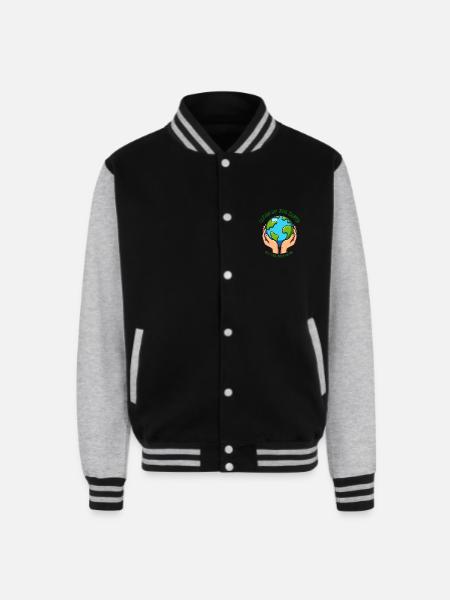 Clean Up the Earth - Unisex College Sweat Jacket - black/heather grey