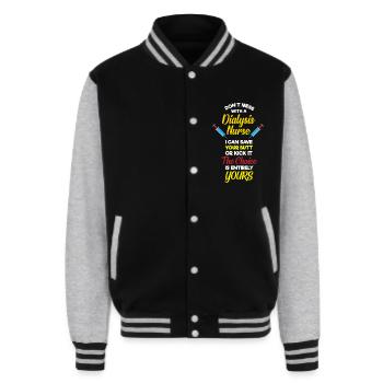 Dialysis Nurse - Unisex College Sweat Jacket - black/heather grey - Front