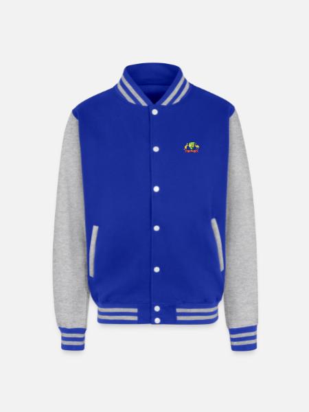 Australian Cricket Crest Emblem Graphic - Unisex College Sweat Jacket - royal/heather grey