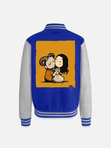 Rustic Ram Kiss Duo - Unisex College Sweat Jacket - royal/heather grey