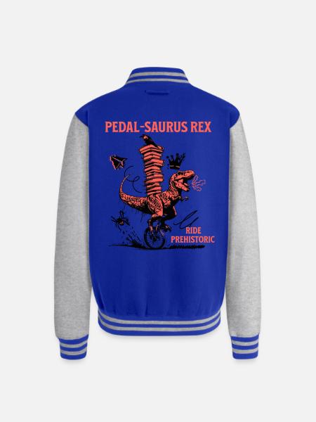 Pedal-Saurus Rex – Ride Prehistoric - Unisex College Sweat Jacket - royal/heather grey