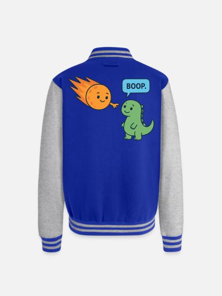 Meteor Buddy and Dino Boop - Unisex College Sweat Jacket - royal/heather grey