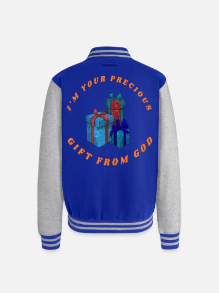 PRECIOUS GIFT FROM GOD - Unisex College Sweat Jacket - royal/heather grey