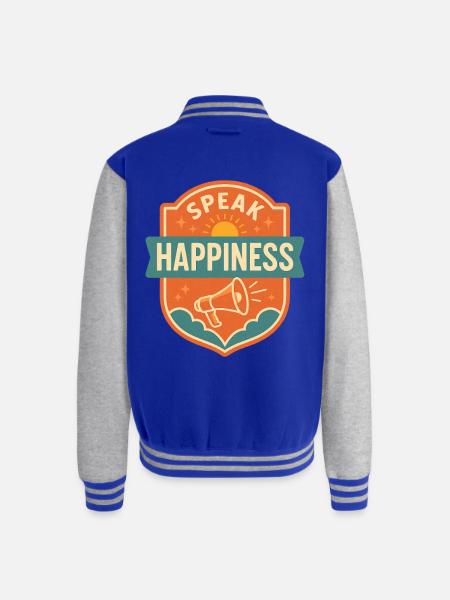 Speak Happiness - Unisex College Sweat Jacket - royal/heather grey