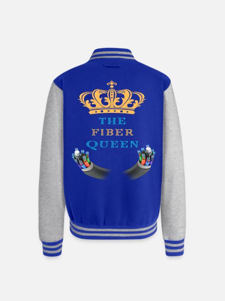 The_Fiber_Queen_-sized - Unisex College Sweat Jacket - royal/heather grey
