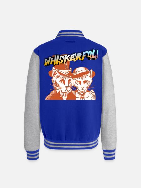 WHISKERLORE - Unisex College Sweat Jacket - royal/heather grey