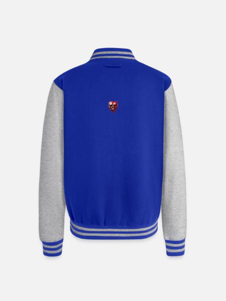 Blood Splash Skull Art - Unisex College Sweat Jacket - royal/heather grey