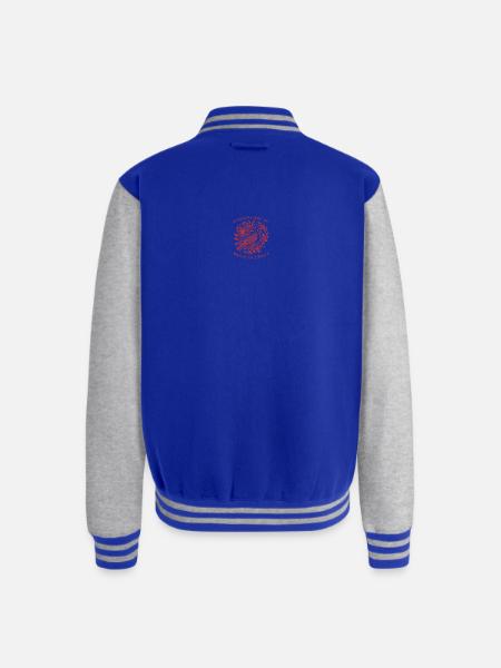 Radicalized-by-basic-decency - Unisex College Sweat Jacket - royal/heather grey