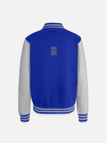Neon Error Repeat - Unisex College Sweat Jacket - royal/heather grey