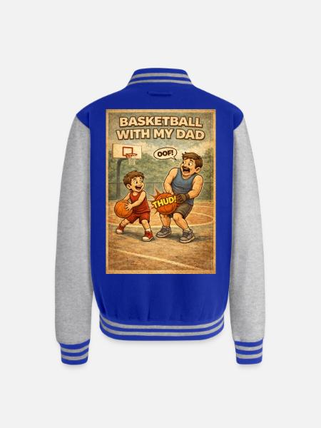 Basketball Bond: Dad and Kid - Unisex College Sweat Jacket - royal/heather grey