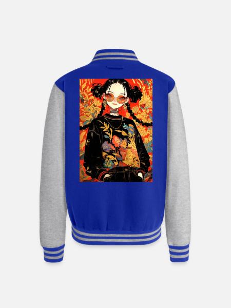 Cute girls - Unisex College Sweat Jacket - royal/heather grey