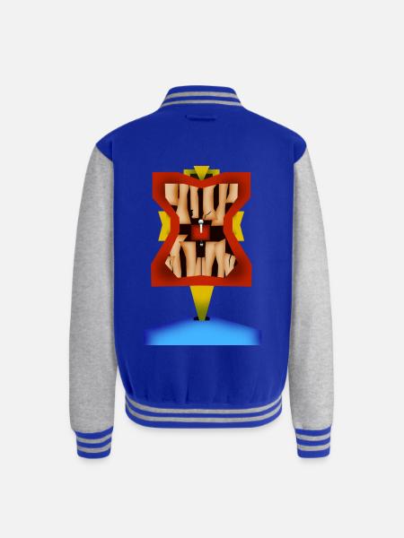 Crazy Face - Unisex College Sweat Jacket - royal/heather grey