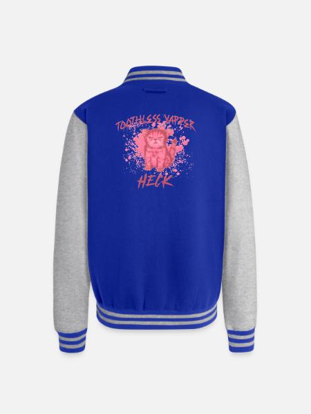 Grumpy Cat Vaper Motivational Design - Unisex College Sweat Jacket - royal/heather grey