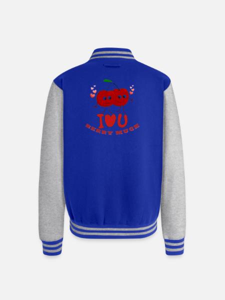 Berry Love Duo - Unisex College Sweat Jacket - royal/heather grey