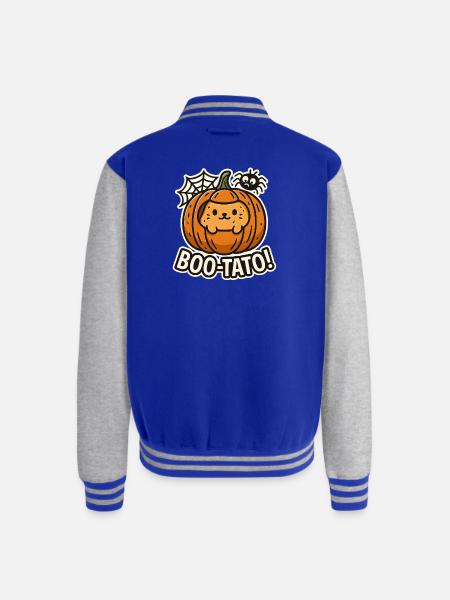 Pumpkin Boo-Tato Cute Halloween - Unisex College Sweat Jacket - royal/heather grey