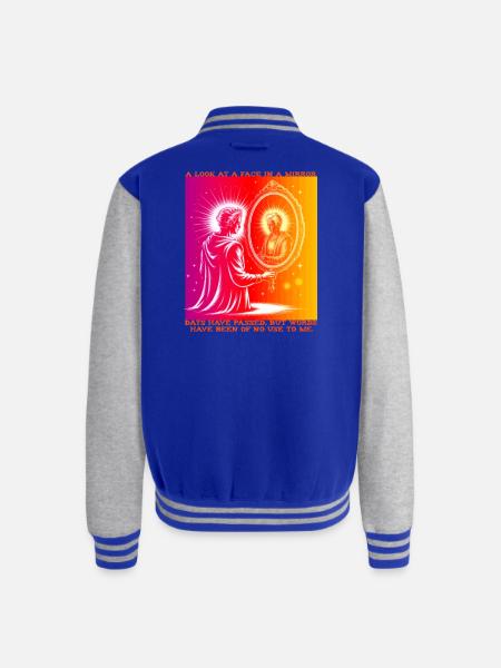 Radiant Self Mirror - Unisex College Sweat Jacket - royal/heather grey