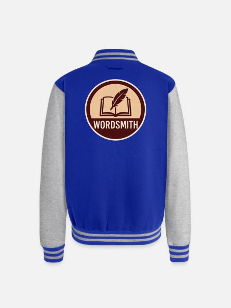 Wordsmith Quill Open Book - Unisex College Sweat Jacket - royal/heather grey