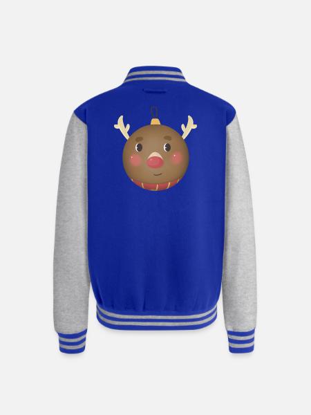 Cozy Reindeer Ornament Ball - Unisex College Sweat Jacket - royal/heather grey