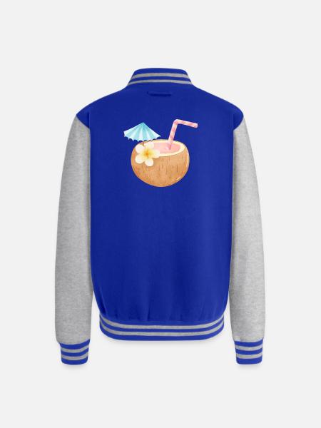 Tropical Coconut Sip - Unisex College Sweat Jacket - royal/heather grey