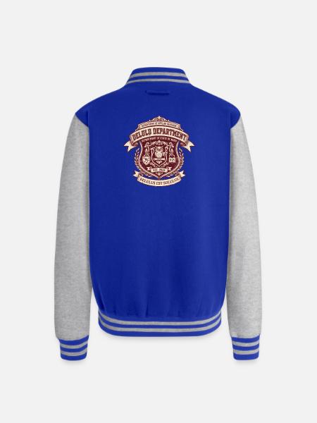 Delulu Department Crest - Unisex College Sweat Jacket - royal/heather grey