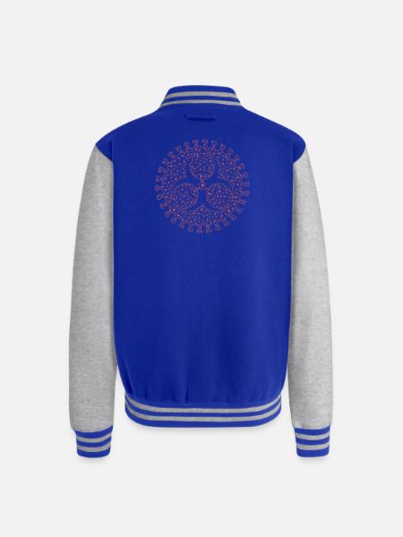 Geometric Virus Triad Emblem - Unisex College Sweat Jacket - royal/heather grey