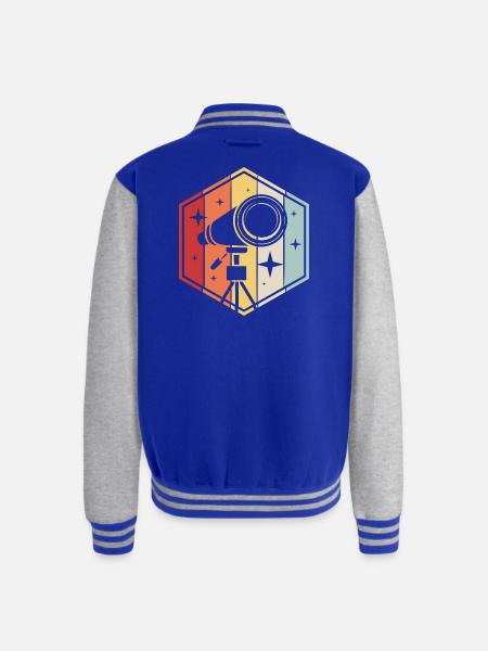 Stargazing Space Telescope - Unisex College Sweat Jacket - royal/heather grey