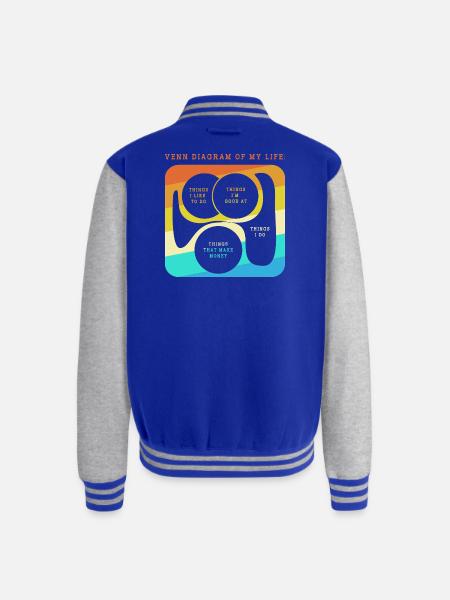 Internet Humor Money Meme - Unisex College Sweat Jacket - royal/heather grey