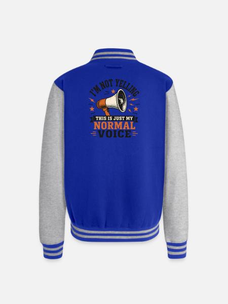 Normal Voice Megaphone Tee - Unisex College Sweat Jacket - royal/heather grey
