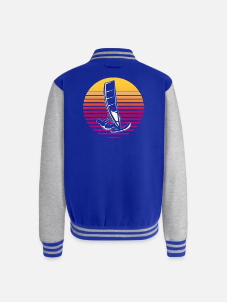 Windsurfing Water Sports Windsurfer - Unisex College Sweat Jacket - royal/heather grey