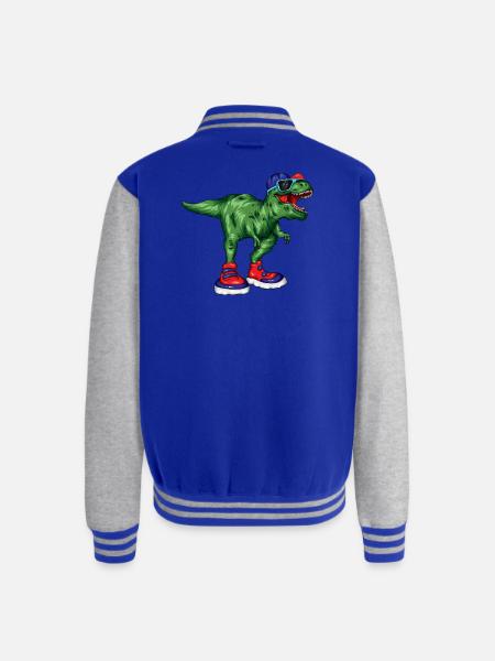 Dino Sneaker Rex - Unisex College Sweat Jacket - royal/heather grey