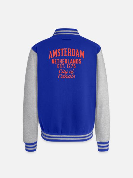 Amsterdam City of Canals Shirt - Unisex College Sweat Jacket - royal/heather grey